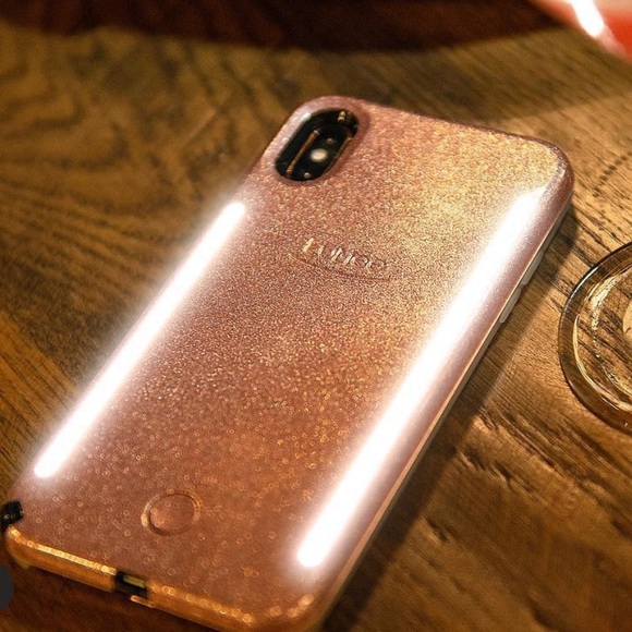 ✨ LUMEE Duo Rose Gold Glitter iPhone XS Max - Picture 5 of 12